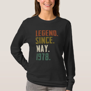 Camiseta Leyenda de 44 años desde mayo de 1978 44º cumpleañ