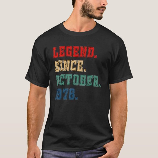 Camiseta Leyenda de 44 años desde octubre de 1978 44º nacim (Anverso)