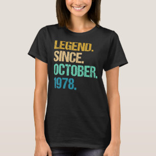 Camiseta Leyenda de 44 años desde octubre de 1978 44º nacim
