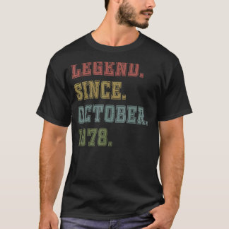 Camiseta Leyenda de 44 años desde octubre de 1978 44º nacim