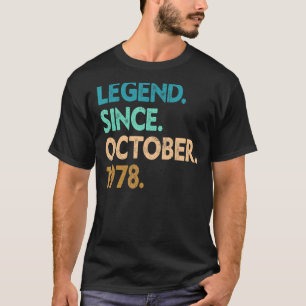 Camiseta Leyenda de 44 años desde octubre de 1978 44º nacim