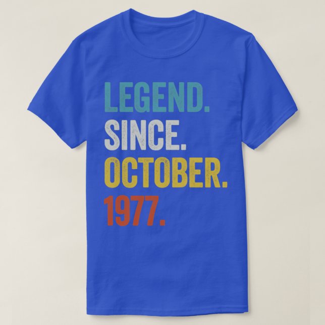 Camiseta Leyenda de 45 años desde octubre de 1977 45º nacim (Diseño del anverso)