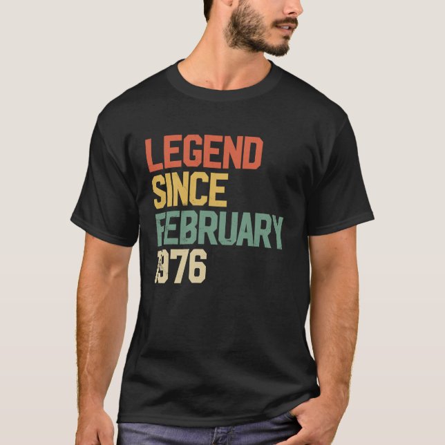 Camiseta Leyenda de 46 años desde febrero de 1976 46º nacim (Anverso)
