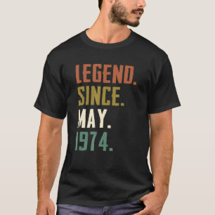 Camiseta Leyenda de 48 años desde mayo de 1974 48 cumpleaño