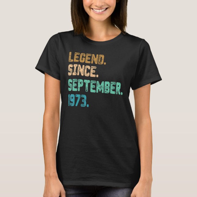 Camiseta Leyenda de 49 años desde septiembre de 1973 49º na (Anverso)