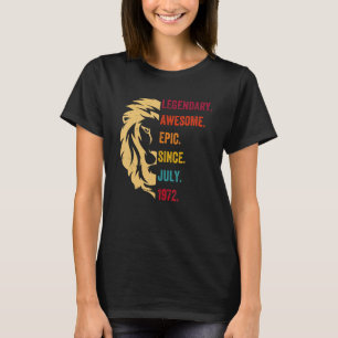 Camiseta Leyenda de 50 años desde julio de 1972 50º cumplea
