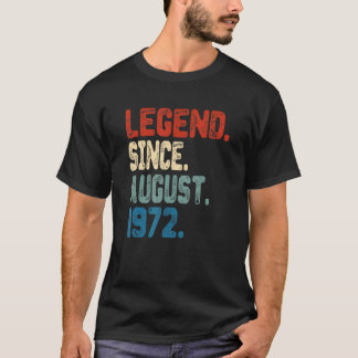 Camiseta Leyenda de 50 años retro desde agosto de 1972 50th