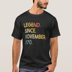 Camiseta Leyenda De 52 Años Desde Noviembre De 1970 52º Nac