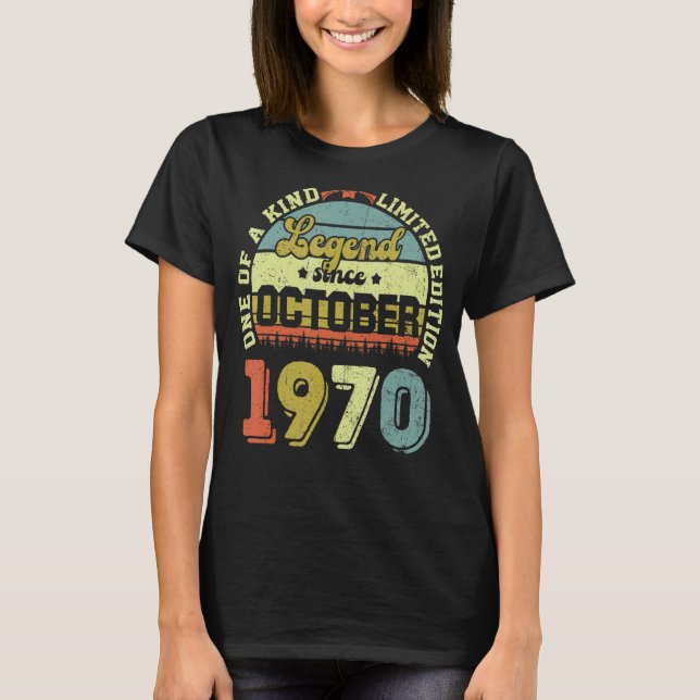Camiseta Leyenda de 52 años desde octubre de 1970 52º nacim (Anverso)