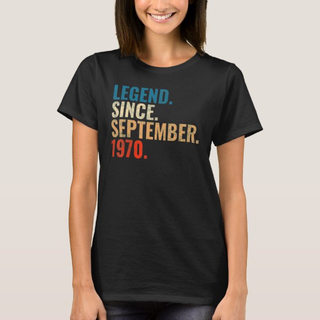 Camiseta Leyenda de 52 años desde septiembre de 1970 52ª Bi (Anverso)