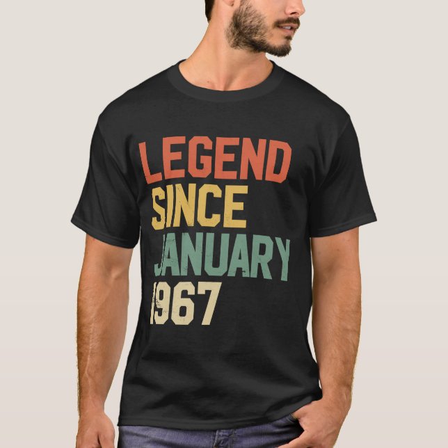 Camiseta Leyenda de 55 años desde enero de 1967 55º nacimie (Anverso)