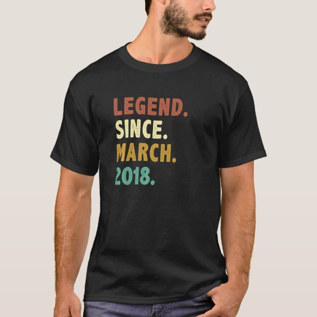 Camiseta Leyenda de 5 años desde marzo de 2018 5º cumpleaño (Anverso)