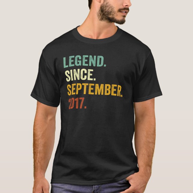 Camiseta Leyenda de 5 años desde septiembre de 2017 5º naci (Anverso)