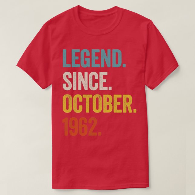 Camiseta Leyenda de 60 años desde octubre de 1962 (Diseño del anverso)