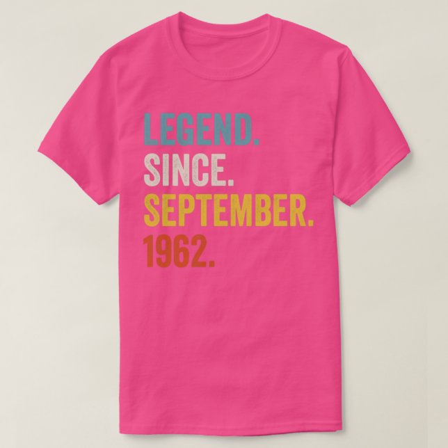 Camiseta Leyenda de 60 años desde septiembre de 1962 (Diseño del anverso)