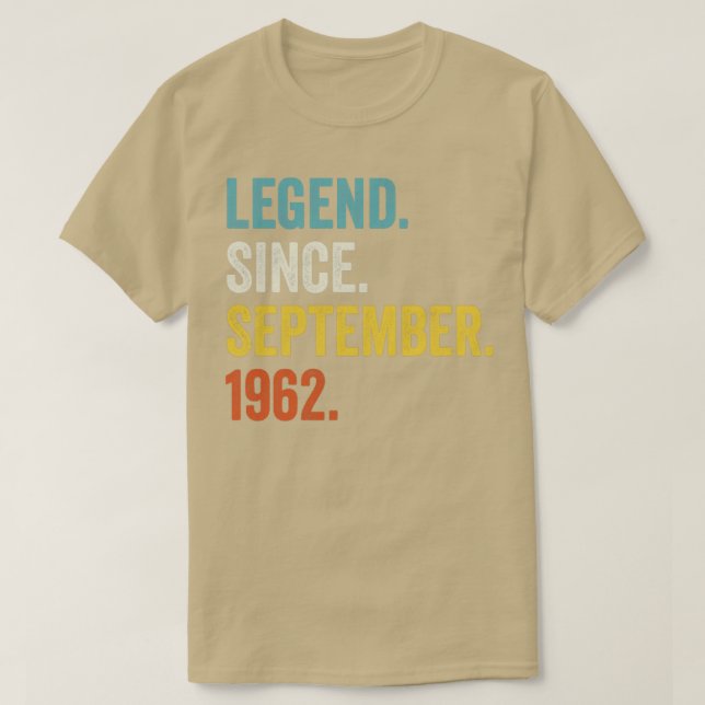 Camiseta Leyenda de 60 años desde septiembre de 1962 (Diseño del anverso)