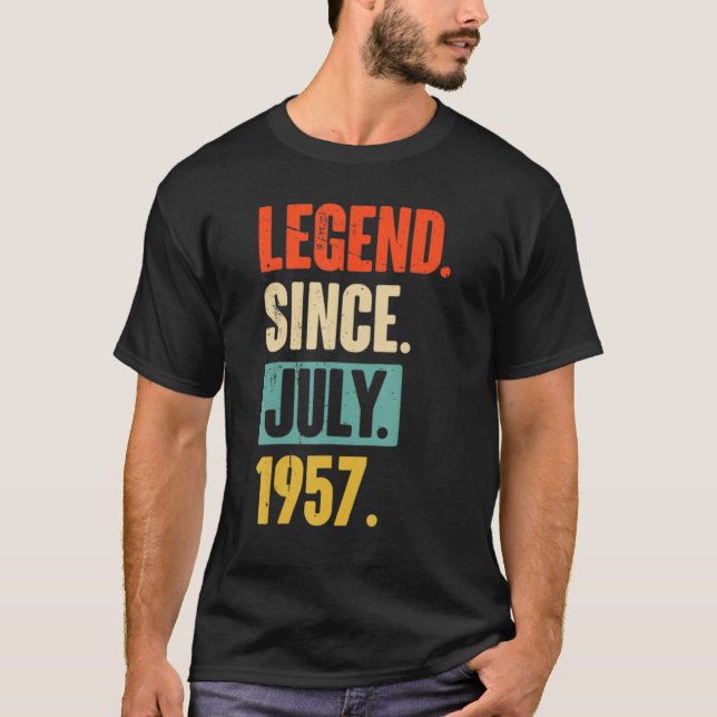 Camiseta Leyenda de 65 años desde julio de 1957 65º nacimie (Anverso)