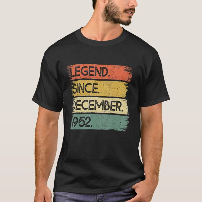 Camiseta Leyenda de 70 años desde diciembre de 1952 70º nac (Anverso)