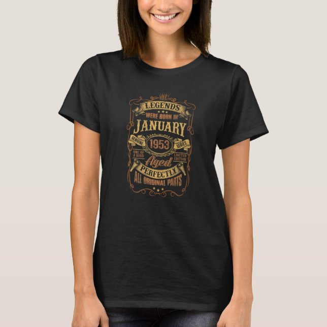 Camiseta Leyenda de 70 años desde enero de 1953 70º nacimie (Anverso)