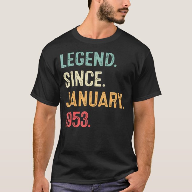 Camiseta Leyenda de 70 años desde enero de 1953 70º nacimie (Anverso)