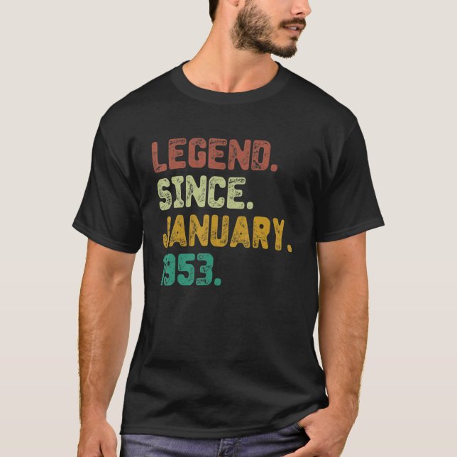 Camiseta Leyenda de 70 años desde enero de 1953 70º nacimie (Anverso)