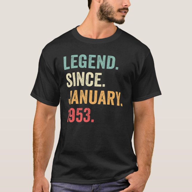 Camiseta Leyenda de 70 años desde enero de 1953 70º nacimie (Anverso)