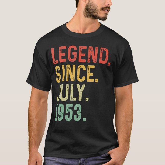 Camiseta Leyenda de 70 años desde julio de 1953 70º cumplea (Anverso)