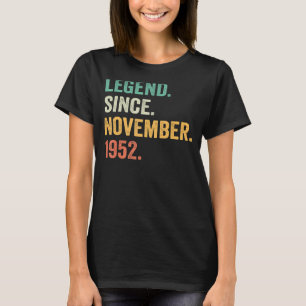 Camiseta Leyenda de 70 años desde noviembre de 1952 70º nac
