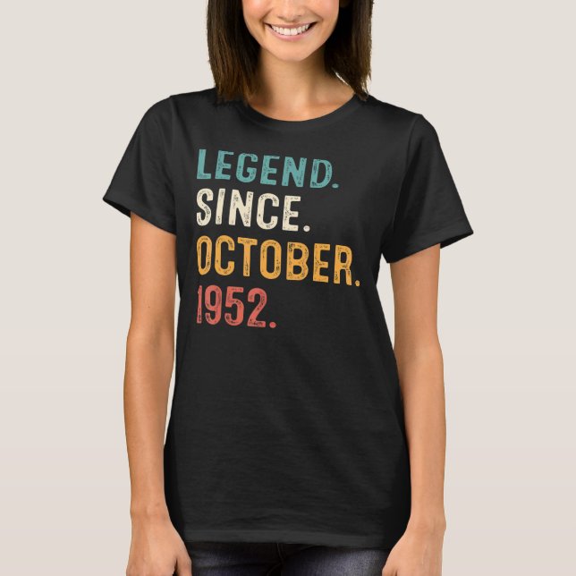 Camiseta Leyenda de 70 años desde octubre de 1952 (Anverso)