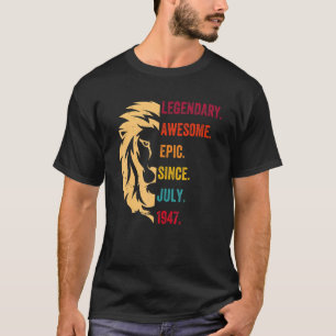 Camiseta Leyenda de 75 años desde julio de 1947 75º cumplea