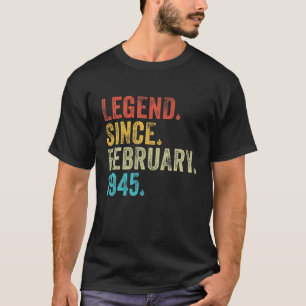 Camiseta Leyenda De 77 Años Desde Febrero De 1945 77º Nacim