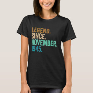 Camiseta Leyenda de 77 años desde noviembre de 1945 77º nac