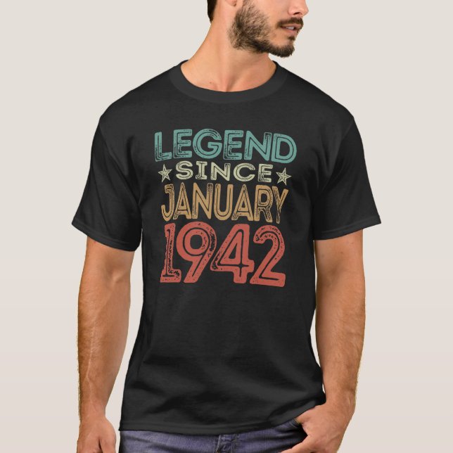 Camiseta Leyenda de 80 años desde enero de 1942 - 80º cumpl (Anverso)