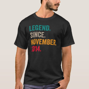 Camiseta Leyenda de 8 años desde noviembre de 2014 8º nacim