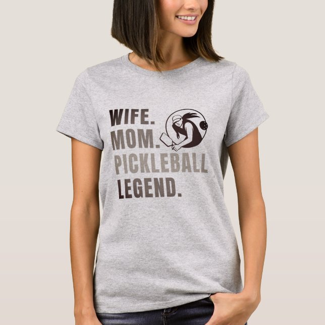 Camiseta Leyenda de bola de piquetes de la esposa mamá - La (Anverso)
