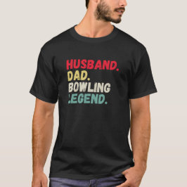 Camiseta Leyenda de bolos de papá marido vintage retro diez