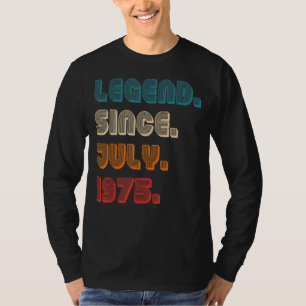 Camiseta Leyenda de color retro desde julio de 1975 Nacimie