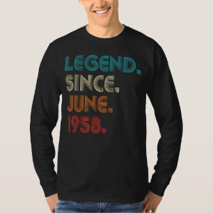 Camiseta Leyenda de color retro desde junio de 1958 Nacimie