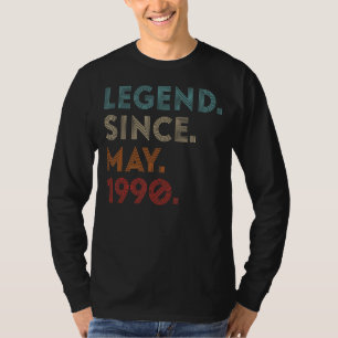 Camiseta Leyenda de color retro desde mayo de 1990 cumpleañ