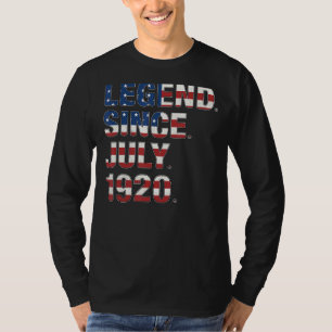 Camiseta Leyenda de cumpleaños 102 desde julio de 1920 Band