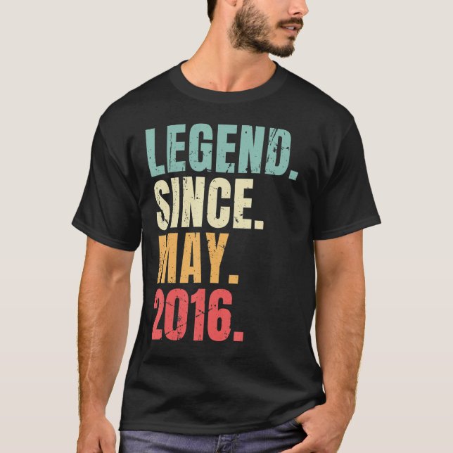 Camiseta Leyenda de cumpleaños 2016 desde 2016 Retro (Anverso)