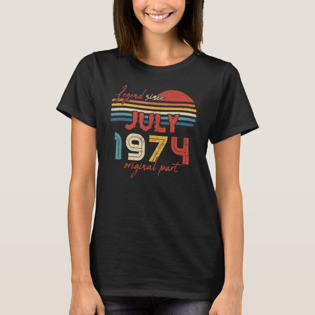 Camiseta Leyenda de cumpleaños desde julio de 1974 Parte or (Anverso)