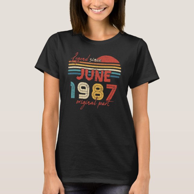 Camiseta Leyenda de cumpleaños desde junio de 1987 Parte or (Anverso)