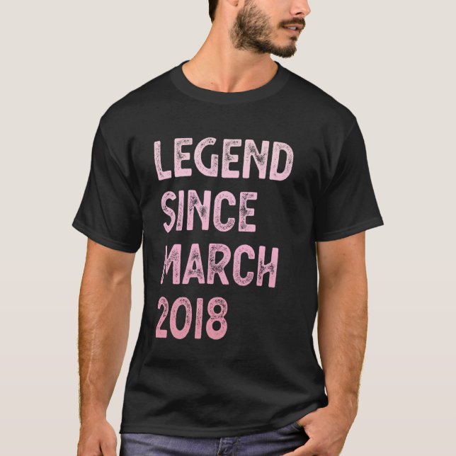 Camiseta Leyenda de cumpleaños número 7 desde marzo de 2018 (Anverso)