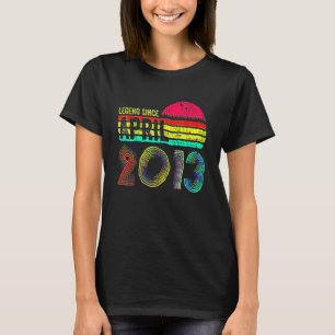 Camiseta Leyenda de cumpleaños retro de 9 años desde abril