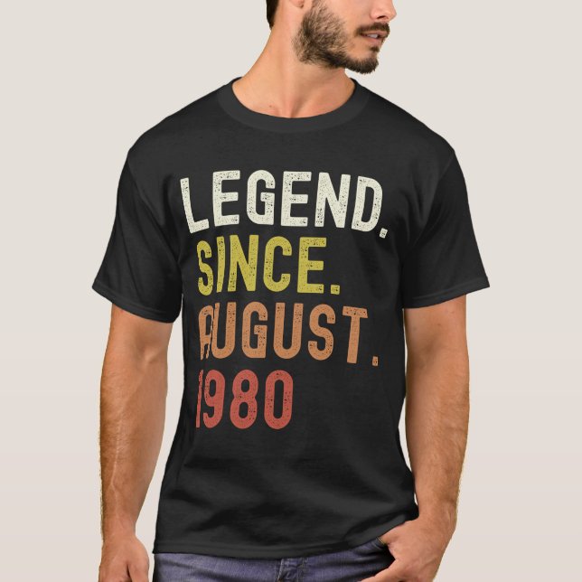 Camiseta Leyenda de época desde agosto de 1980 (Anverso)