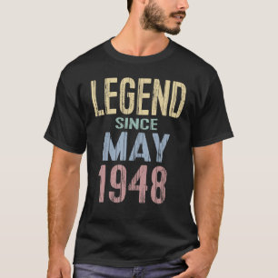 Camiseta Leyenda de época desde mayo de 1948 Diez de cumple