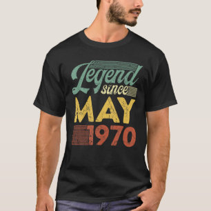 Camiseta Leyenda de época desde mayo de 1970 cumpleaños