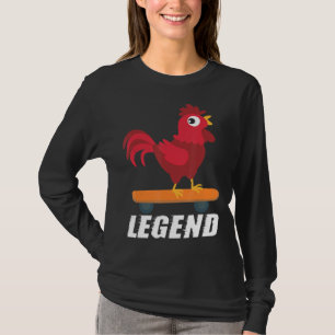 Camiseta Leyenda de gallo patinadora patineta de pollo homb
