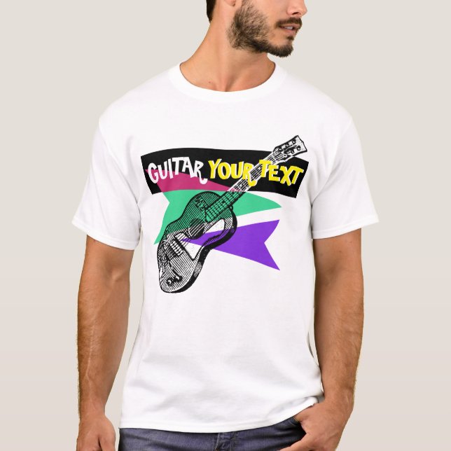 Camiseta Leyenda de guitarra Hero Ilustracion retro Persona (Anverso)